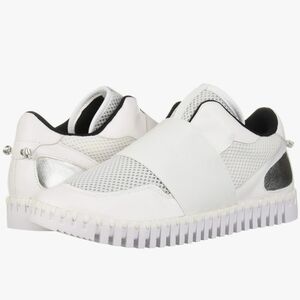 National Comfort Womens Laurel Sneaker Low Top Slip On Leather Fabric White 9